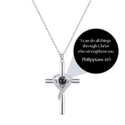 C&C Scripture Verse Cross Necklace 925 Sterling Silver